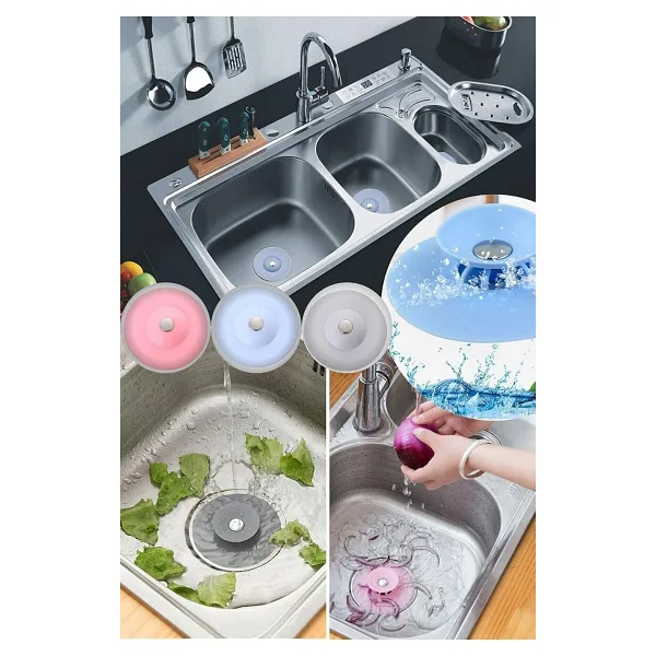 2 Kademeli Dokunmatik Lavabo Tıkacı Silikon Lavabo Gider Tıpası