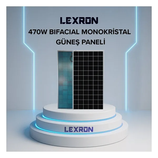 470W Bıfacıal Monokristal Güneş Paneli
