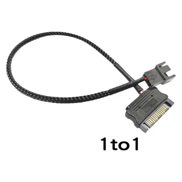 4903 Sata Power To Fan Çevirici Y Pwm Çoklayıcı Splitter Kablosu 1 Port 2 Pin