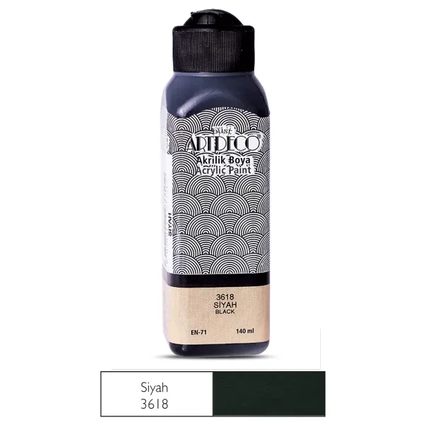 Artdeco 140 ml 3618 Siyah Akrilik Boya