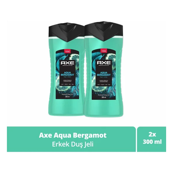 Axe Premium Collection Aqua Bergamot 3 in 1 300 ml 2 Adet Duş Jeli