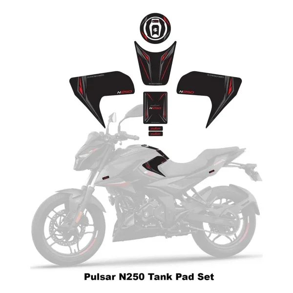 Bajaj Pulsar N250 2023 Model Tank Pad Set Kırmızı Edition Special Series Redline Grafik