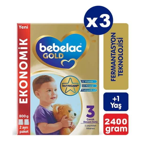 Bebelac Gold 3 Devam Sütü 800 gr 3 Adet