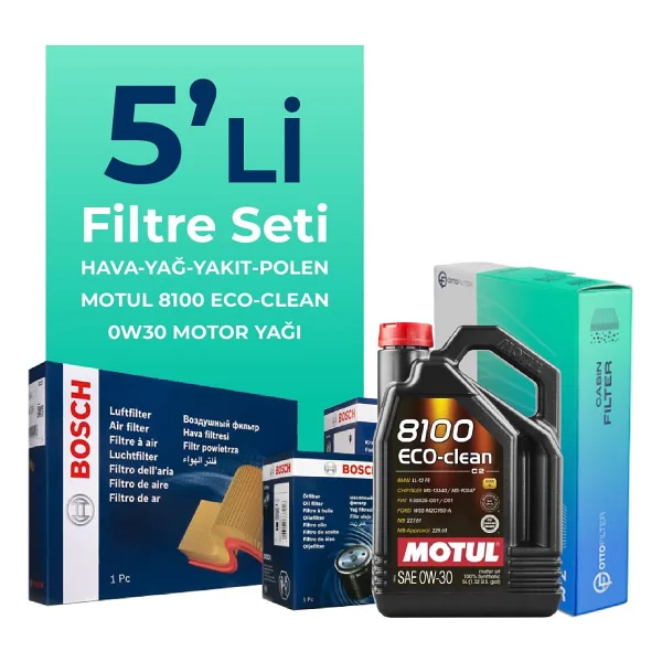 BOSCH Audi A6 40 TDi Filtre Bakım Seti Motul Motor Yağlı (2019-2024) 5 Li
