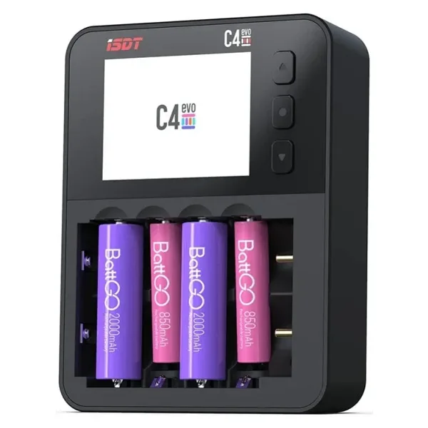 C4 EVO Ekranlı Akıllı Pil Şarj Cihazı - AA / AAA / Li-ion Pil Uyumlu