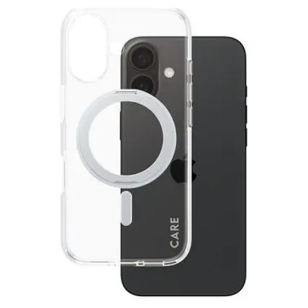 CARE by PanzerGlass Feature iPhone 16 MagSafe Uyumlu Şeffaf Gümüş Ayaklı Telefon Kılıfı
