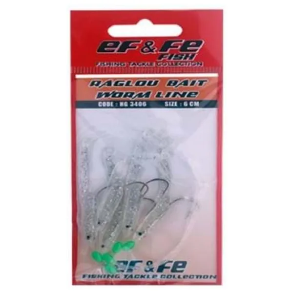 EFFE Raglu Bait Worm 6cm Kurt Çapari HG3406 Simli Silikon