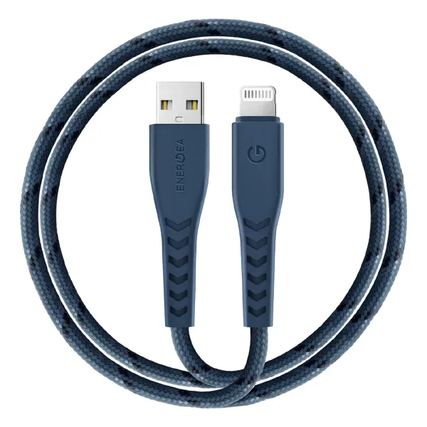 Energea C89 NyloFlex 1.5 m Lacivert USB to Lightning Hızlı Şarj Kablosu