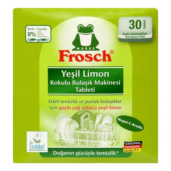 Frosch Yeşil Limon Kokulu Bulaşık Makinesi Tableti 30'lu