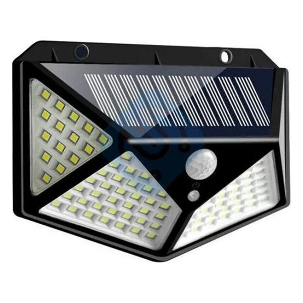 Gaman Solar LED Bahçe Lambası, 100 LED Hareket Sensörlü 13x9x5 cm, 3 Modlu Güneş Enerjili Solar Lamba, Dış Mekan Aydınlatma, Duvar Montajlı