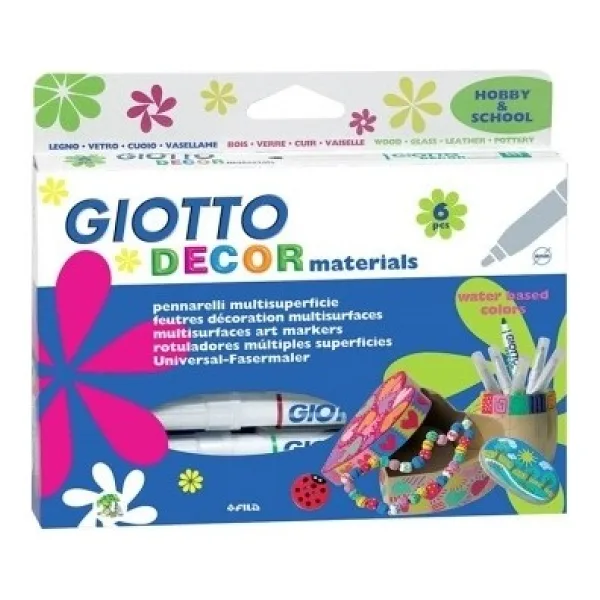 Giotto Decor 6 Renk Tekstil Kalemi