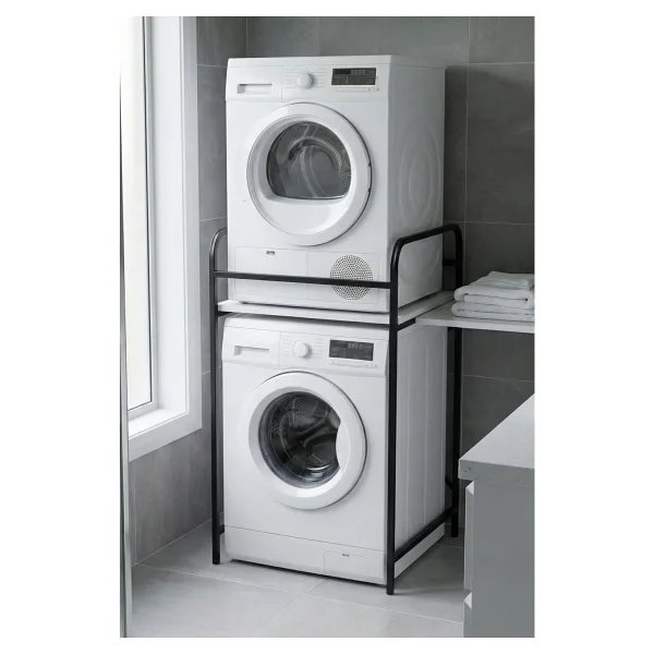 GOLDFALEZ Çamaşır Makinesi Dolabı Raf Metal Düzenleyici Organizer 2 Katlı Banyo Rafı Çok Amaçlı Dolap 262