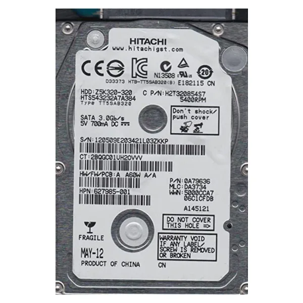 Hitachi Z5K320 SATA 3.0 5400 RPM 2.5" 320 GB Harddisk