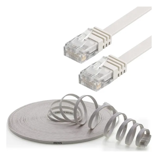 IRENIS CAT6 Yassı Ethernet (Network, LAN) Kablosu Beyaz 5 metre - 5 m