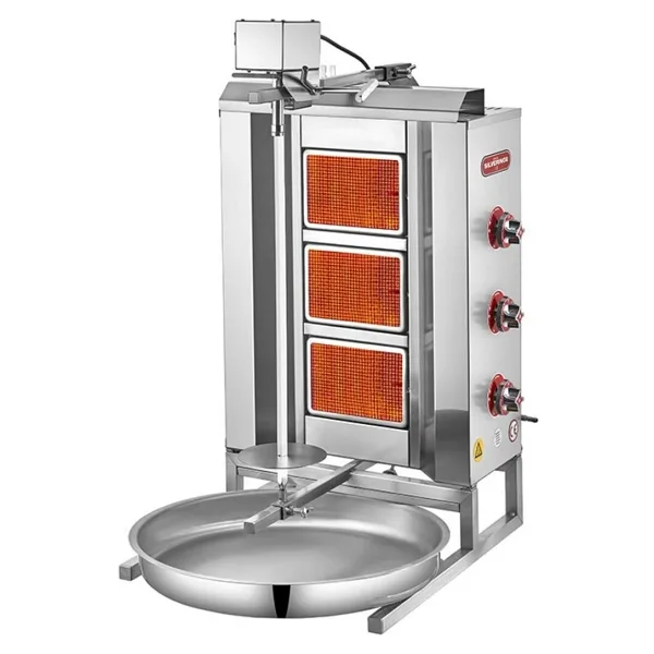 Işıkgaz Silverinox 2165-U3 Üstten Motorlu 3 Radyanlı Doğalgazlı Döner Ocağı