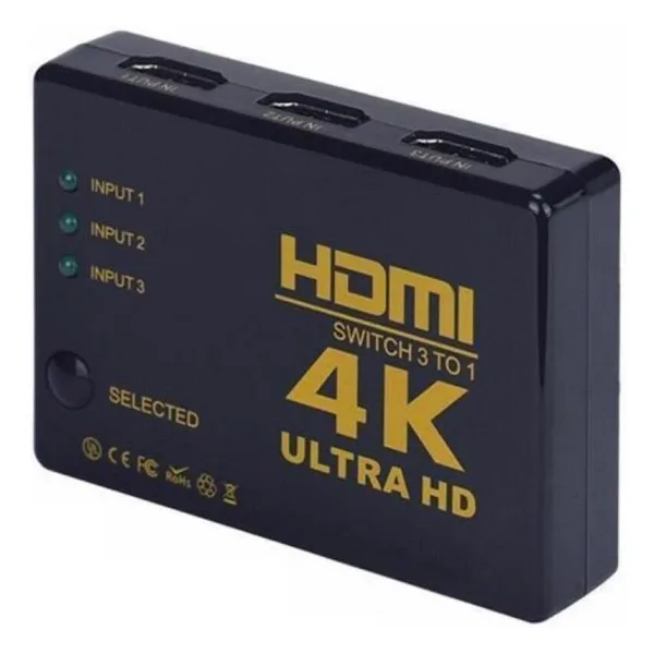 MAXGO 2127 4k Hdmi Çoklayıcı Çoğaltıcı Switch Splitter 3 Port Kumandalı Ultra Hd