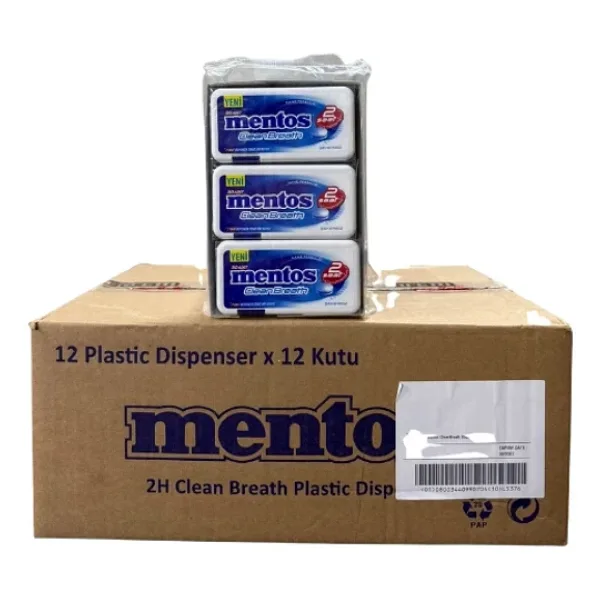 Mentos 2 Saat Clean Breath Nane Aromalı Tatlandırıcılı Tablet Şekerleme ( 21 GR x 12 ) x 12 Adet