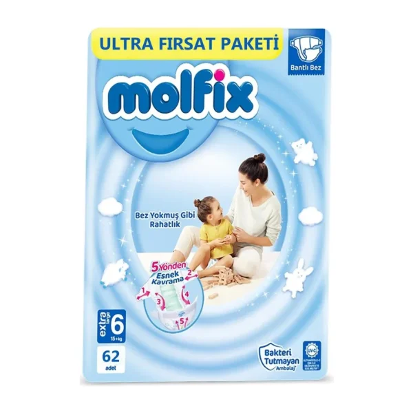 Molfix 6 Numara Extra Large 62'li Bebek Bezi
