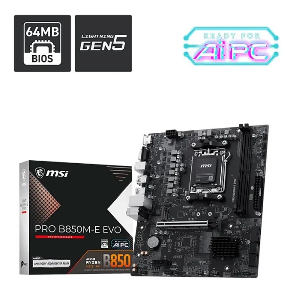 MSI Pro B850M-E EVO AMD AM5 DDR5 Micro ATX Anakart