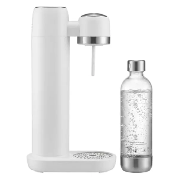 MTM GAZ Soda Makinesi, Manuel Karbonatör, BPA İçermeyen 1L PET Şişeli, Siyah/Beyaz, 24x12.5x40.5 cm, 1.1 kg, 60L GAZLI İÇECEK YAPILABİLİR