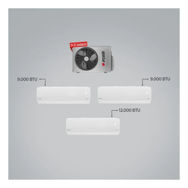 Multi Sistem ZM18103-9912 9+9+12 18000 BTU 3+1 Inverter Duvar Tipi Klima
