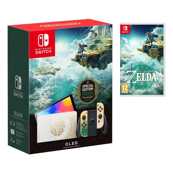 NİNTENDO SWİTCH OLED ZELDA TEARS OF THE KINGDOM EDİTİON OYUN KONSOLU + THE LEGEND OF ZELDA TEARS OF THE KINGDOM OYUN