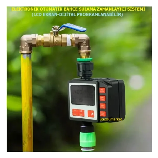 Otomatik Sulama Saati Zamanlayıcı Bahçe Sulama Elektronik Sistemi LCD Ekran-Dijital Programlanabilir