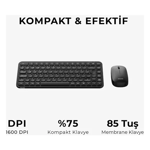 Philips SPT6338 Kablosuz Klavye Mouse Seti