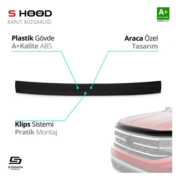 S-Dizayn Iveco Uyumlu Daily Abs Plastik Kaput Rüzgarlığı 2006-2011 A+Kalite Parça