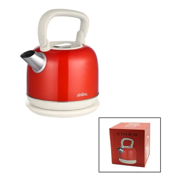 Sinbo Demlik Kettle Su Isıtıcı - Kırmızı - 2.2 Litre - Çelik - Görünüm
