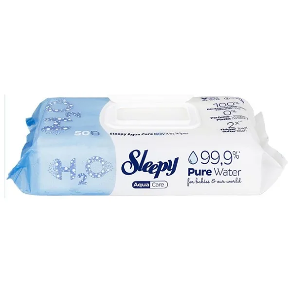 Sleepy Aquacare H2o Yenidoğan 50 Yaprak 3'lü Paket Islak Mendil
