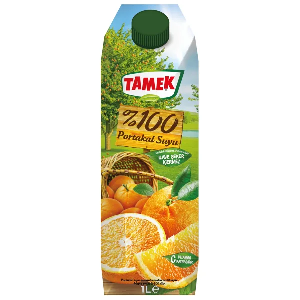 Tamek 1 Lt Meyve Suyu 100 Portakal