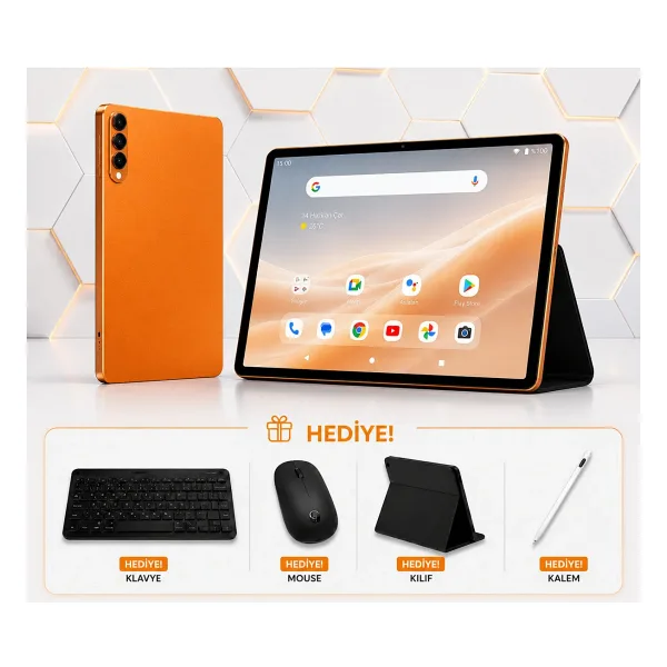 TARÇIN Android 13 Tablet Seti - 8000mAh Batarya, Çift Sim Kartlı, Kablosuz Klavye & Mouse ve Ekran Koruyucu Hediye