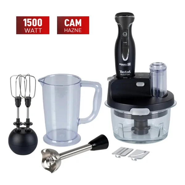 Tefal Gelişmiş Teknolojisiyle En Iyi Kesme Açısını Sunan Buz Kırma Özellikli 15 Yıl Onarım Garantili Cam Hazneli 1500 W Blender Seti Gümüş - Siyah