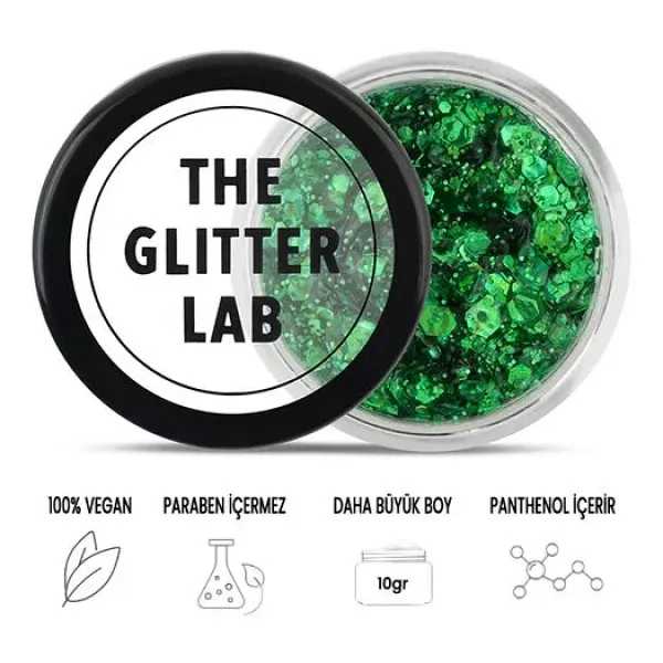 The Glitter Lab Jel Formlu Parlak Glitter - Emerald Green