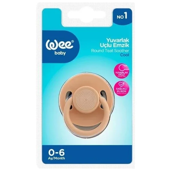 Wee Baby Cool Yuvarlak Uçlu Silikon No:1 0-6 Ay Emzik Krem