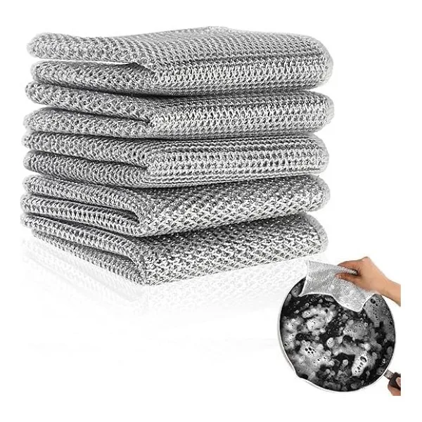 Wonkey 5 Adet Bulaşık Bezi, Çizilmez Ovma Teli, Bulaşık Ovma Bezi, Bulaşık Yıkama Bezleri 5'li Paket