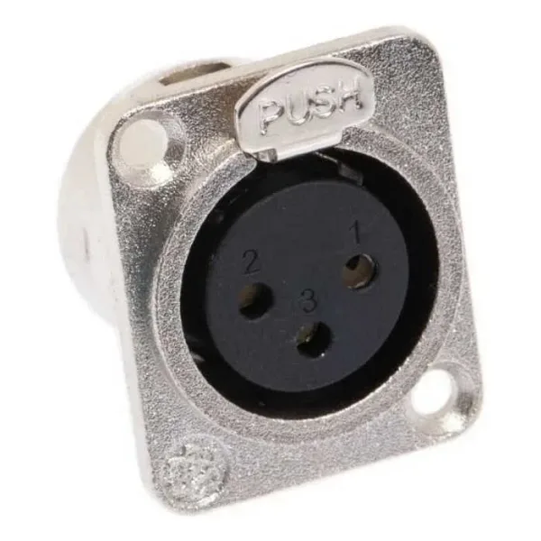 XLR Konnektör Panel Tipi Dişi - 3 Pin