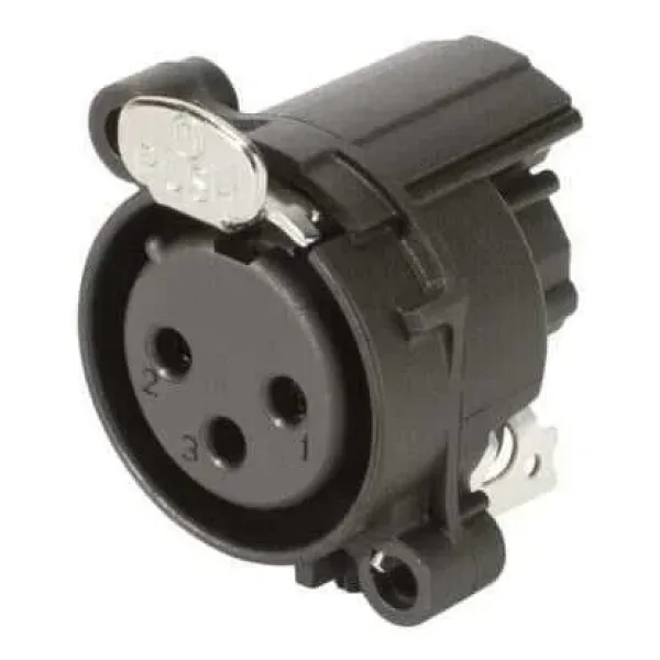 XLR Konnektör Panel Tipi Dişi - 3 Pin Plastik