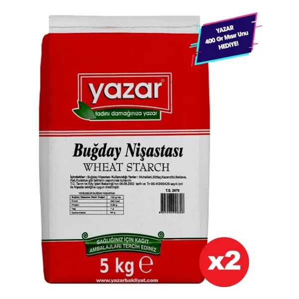 Yazar Buğday Nişastası 5 Kg x 2 Paket