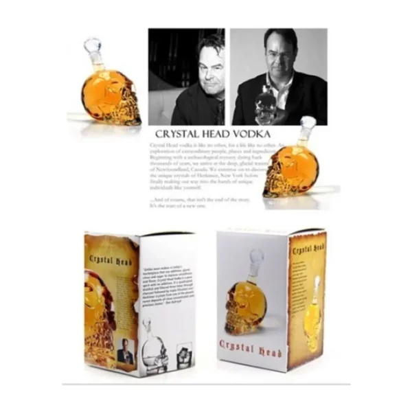 1000 Ml Crystal Head Kuru Kafa İçki Şişesi