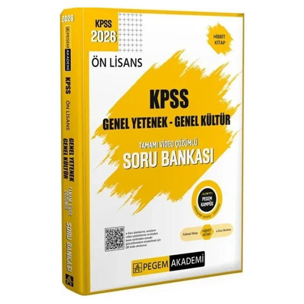 2026 KPSS Genel Yetenek Genel Kültür Ön Lisans Soru Bankası Tamamı Video Çözümlü Pegem Yayınları