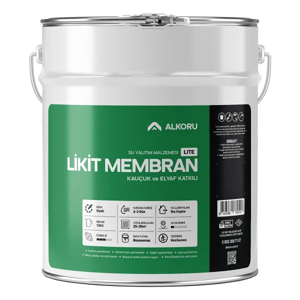 Alkoru Lite Kauçuk ve Elyaf Katkılı 15 kg Likit Membran