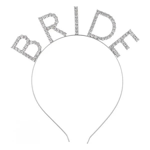 Bekarliga Veda Mega Boy Kristal Tasli Gumus Bride Tac Gelin Taci 20X21 Cm