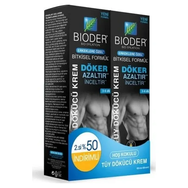 Bioder Erkeklere Özel Tüy Dökücü Krem 2X100Ml