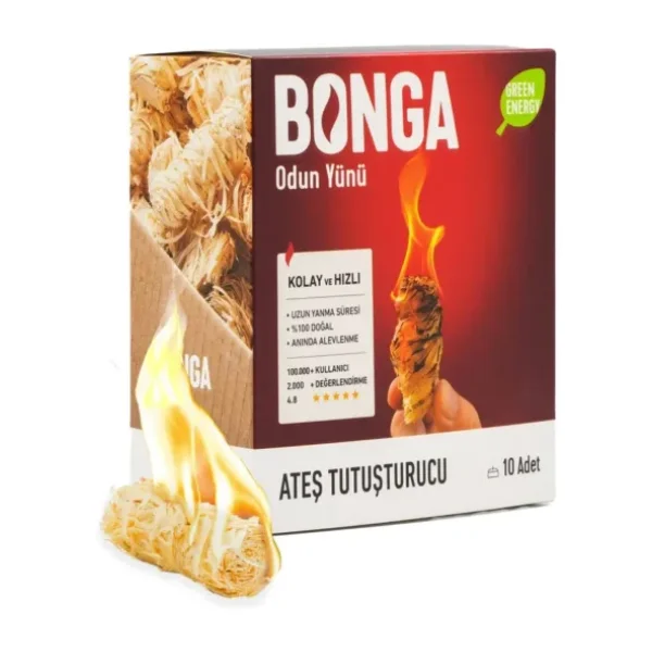 BONGA Odun Yünü Tutuşturucu - 10 Adet 140 Gr