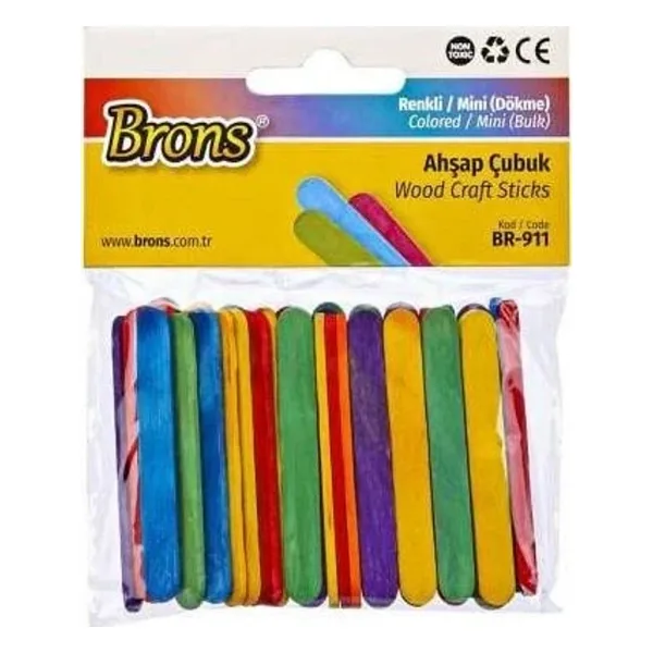BRONS Brons BR-911 Mini Dökme Renkli Ahşap Çubuk