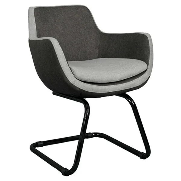 Bürocci Comfort Siyah Metal Ayaklı İki Ton Gri Kumaş Misafir Koltuğu 2244J1110