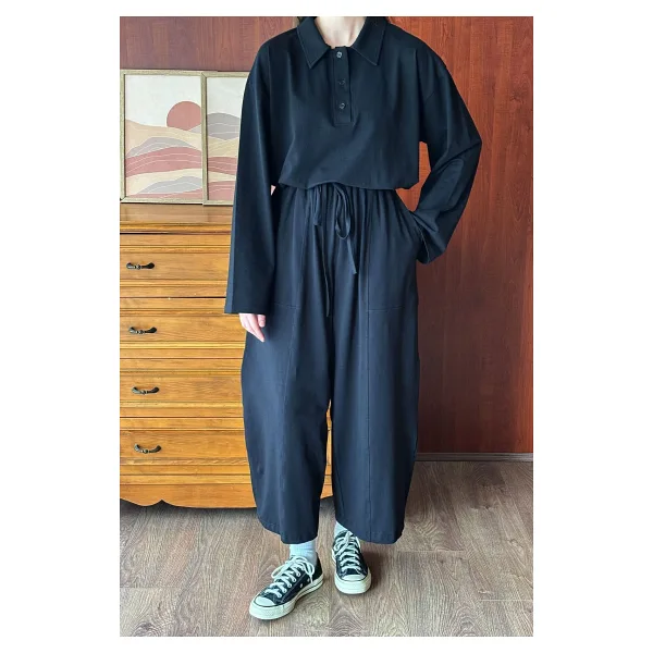 Ceylan Otantik Siyah Süprem Body & Şalvar Pantolon Takım