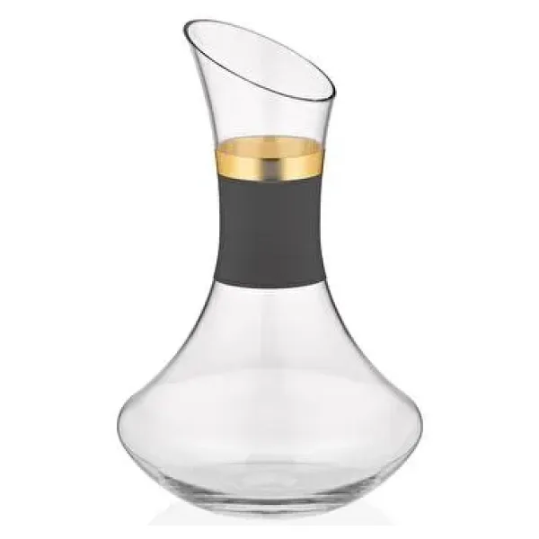 Decorium Vision Black 24 Ayar Altın Yaldızlı 1500 ml Cam Karaf